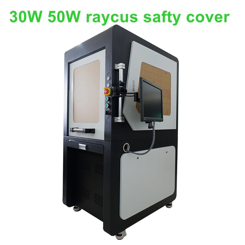 

Full closed cover 20w 30w 50w 100w fiber laser marking machine for silver rings bracelet gold mark deep engrave