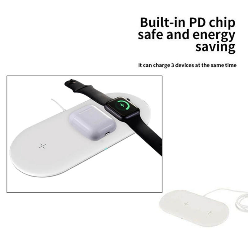 

3 In1 Wireless Charger for iPhone SE 2020/11, Galaxy S20/Note 10/S10/S9, Apple Watch, Pro