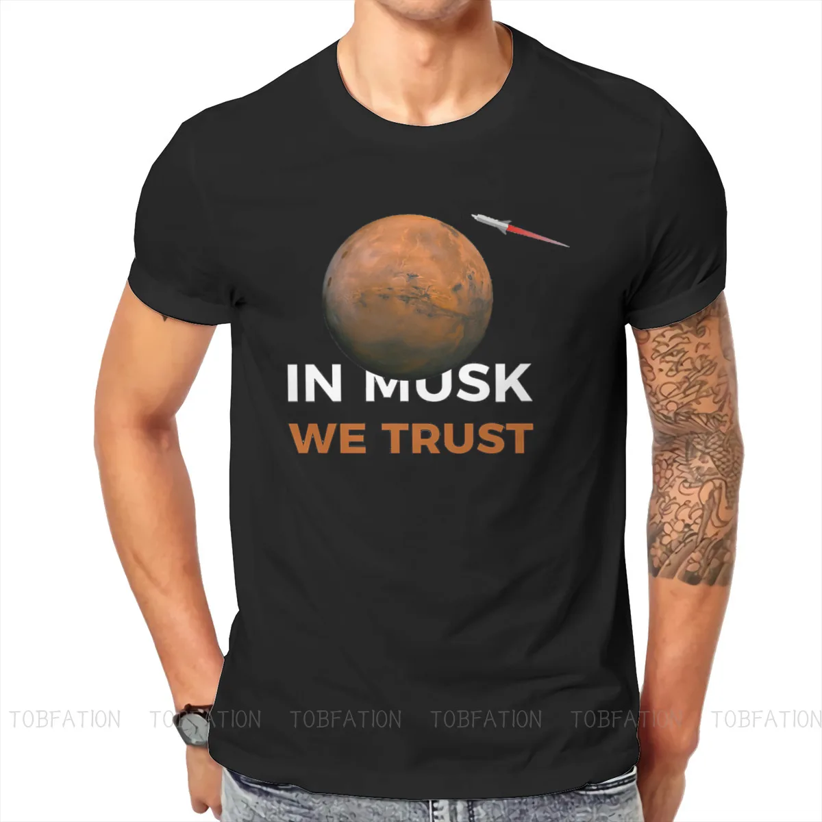 

In Musk we Trust Classic Mars 2020 Space Explorer T Shirt Classic Graphic Crewneck TShirt Big sales Men Short Sleeve