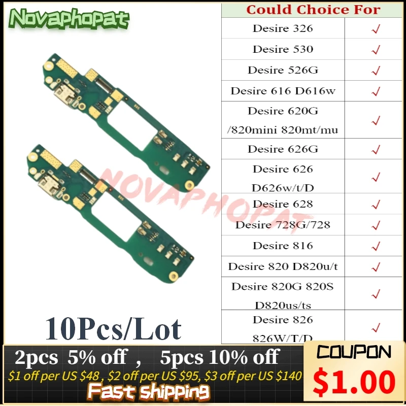 

10PCS For HTC Desire 626 626G 616 526G 620 620G 326 530 820 Mini Charger USB Dock Charger Port Charging Flex Cable Board