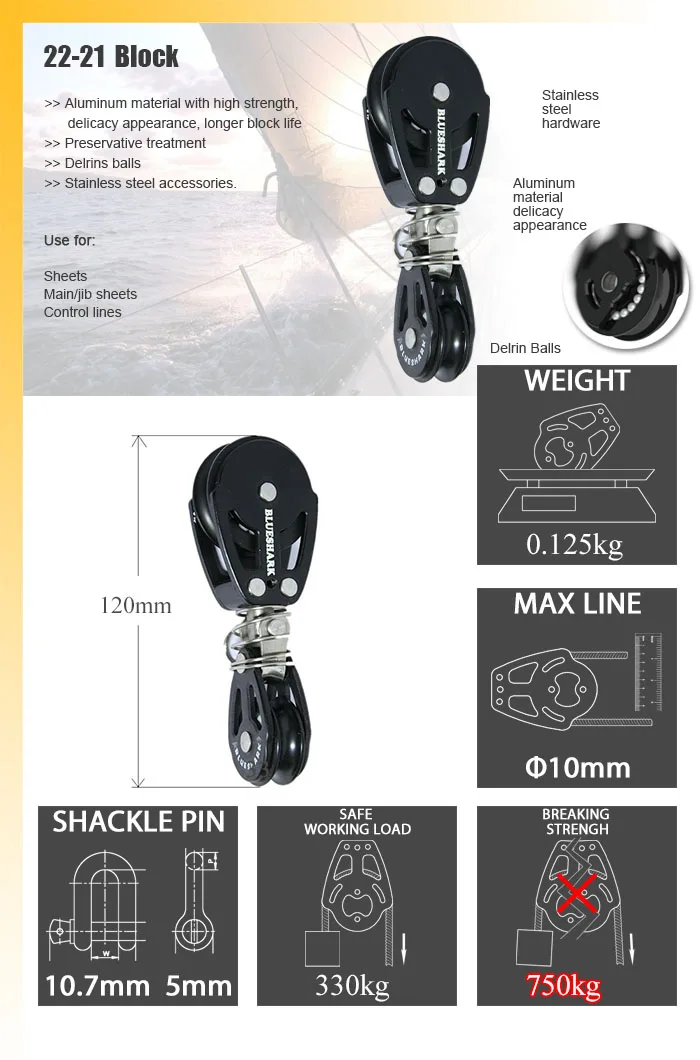 Sailboat Hardware Aluminum 28 mm Single Block&amp38mm Block Combo 22-21 | Автомобили и мотоциклы