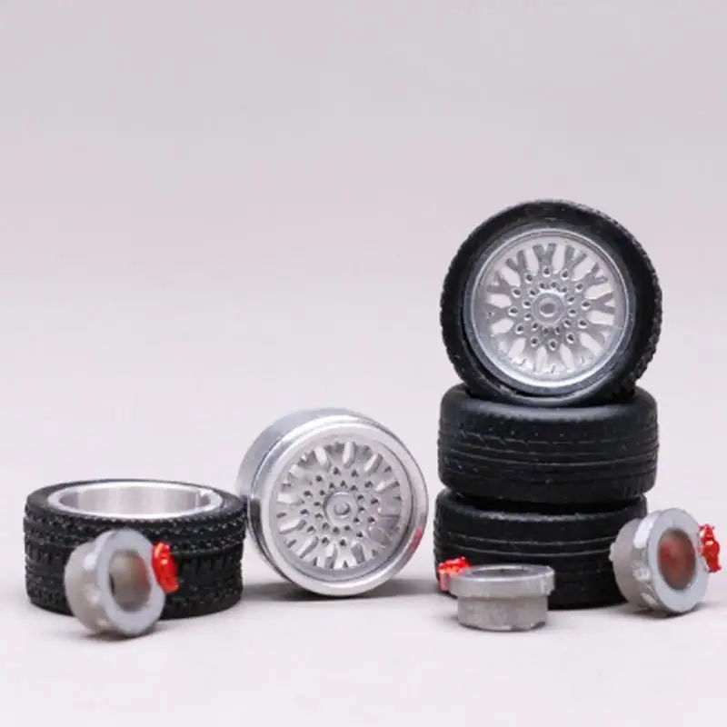 

4pcs/Set 1:64 Wheels Tire Modified Vehicle Alloy Car Refit Wheels Tires For Cars Suitable For Some Tomica Cars Toys for Kids