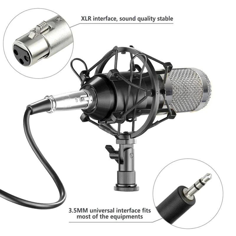 

2020 High Quality Sound Recording Device Sensitive Microphone Kit Sound For Personal Recording Karaoke Professional Microphone