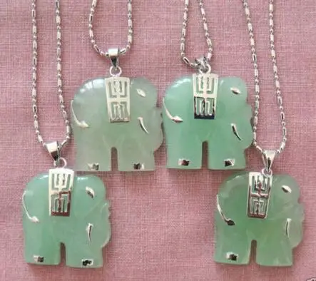 

Ожерелье с подвеской в виде слона из натурального зеленого нефрита, 4 шт.