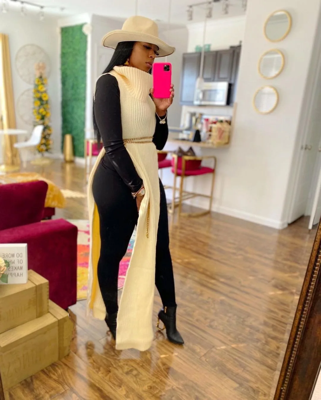 

SKMY Sexy Two Side Split Irregular Dress Fall Clothes For Women Solid Color Sleeveless Turtleneck Nightclub Knitted Long Dress