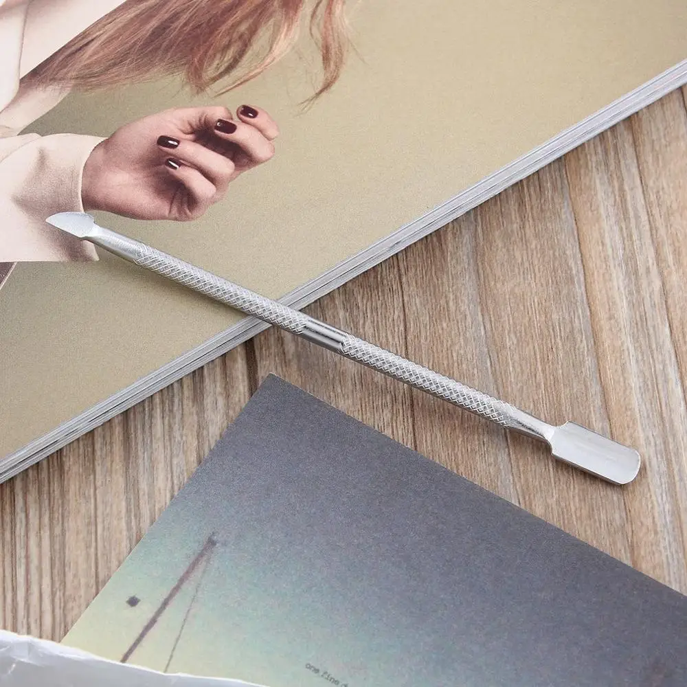 Новая нержавеющая сталь кутикулы ногтей ложка толкатель средство для снятия