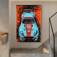 gulf britain racing car poster on canvas painting print nordic wall art picture for living noom home decoration frameless