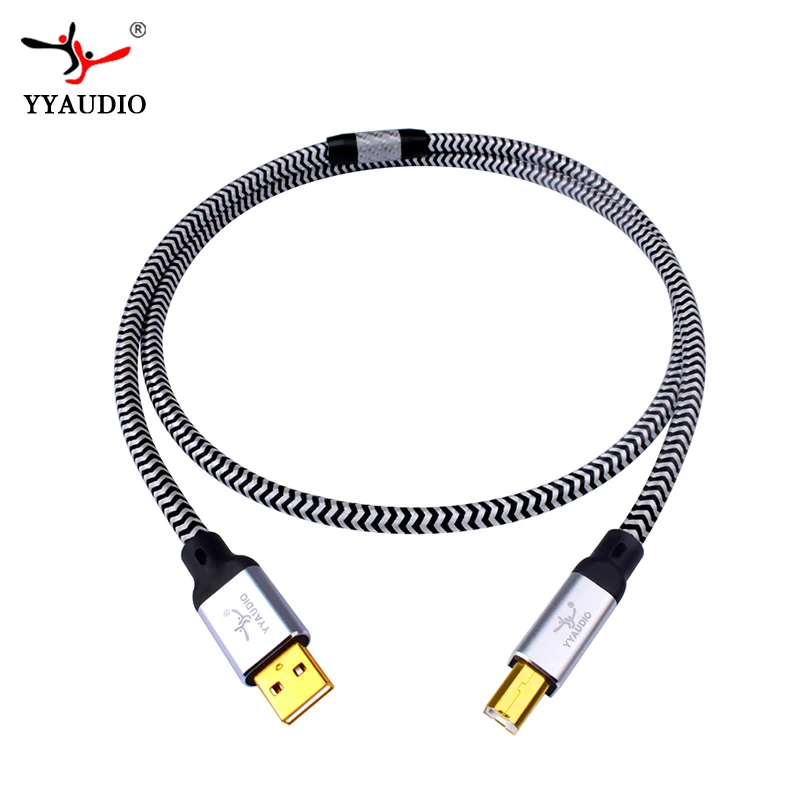 YYAUDIO Hi End OCC посеребренный USB аудио кабель для передачи данных DAC hifi A B usb кабель|usb