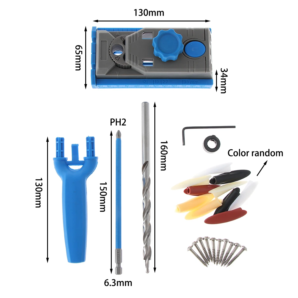 

6/8/10/12mm Locator Hole Puncher Carpentry Tools Woodworking Pocket Hole Jig Doweling Jig Vertical Oblique Drill Guide