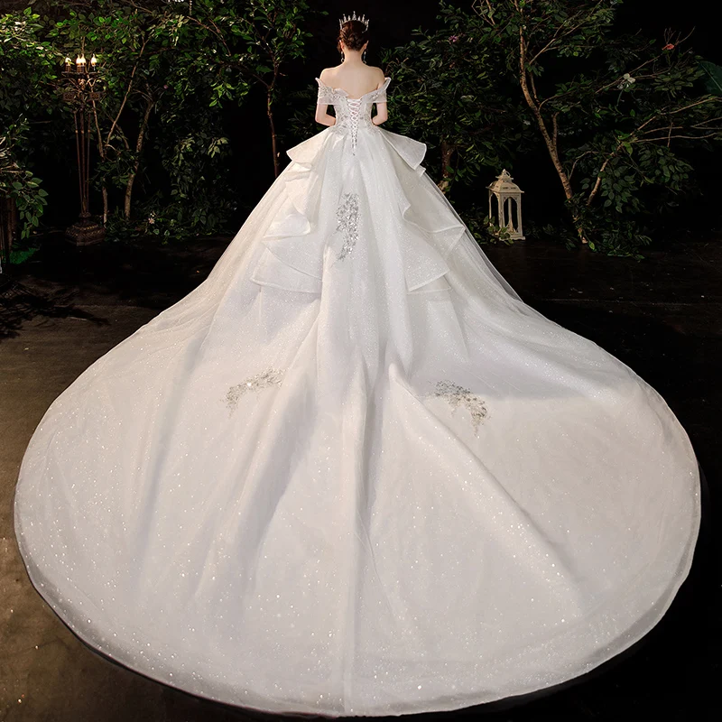 JKM059 Nuevos бальное платье с прозрачной молнией сзади рукавами крылышками новейшее