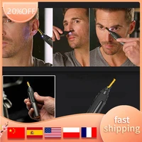 nose ear and eyebrow hair trimmer professional painless electric removal formen battery operated dual edge blades with led light