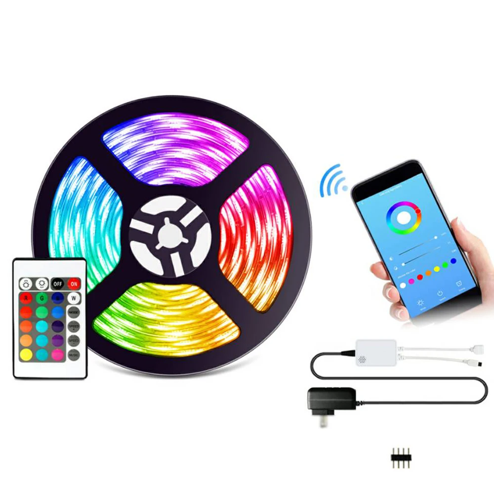 

Wi-Fi светодиодная ленсветильник 5050 RGB IOT Life, дистанционное управление, изменение цвета, водонепроницаемая умная световая лента для украшения ...