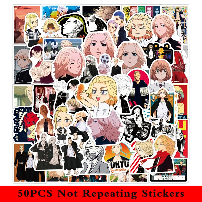 

50pcs/pack Tokyo Revengers Japanese anime Cartoon Stickers For Skateboard Computer Notebook Car Decal Children's Toys Etc