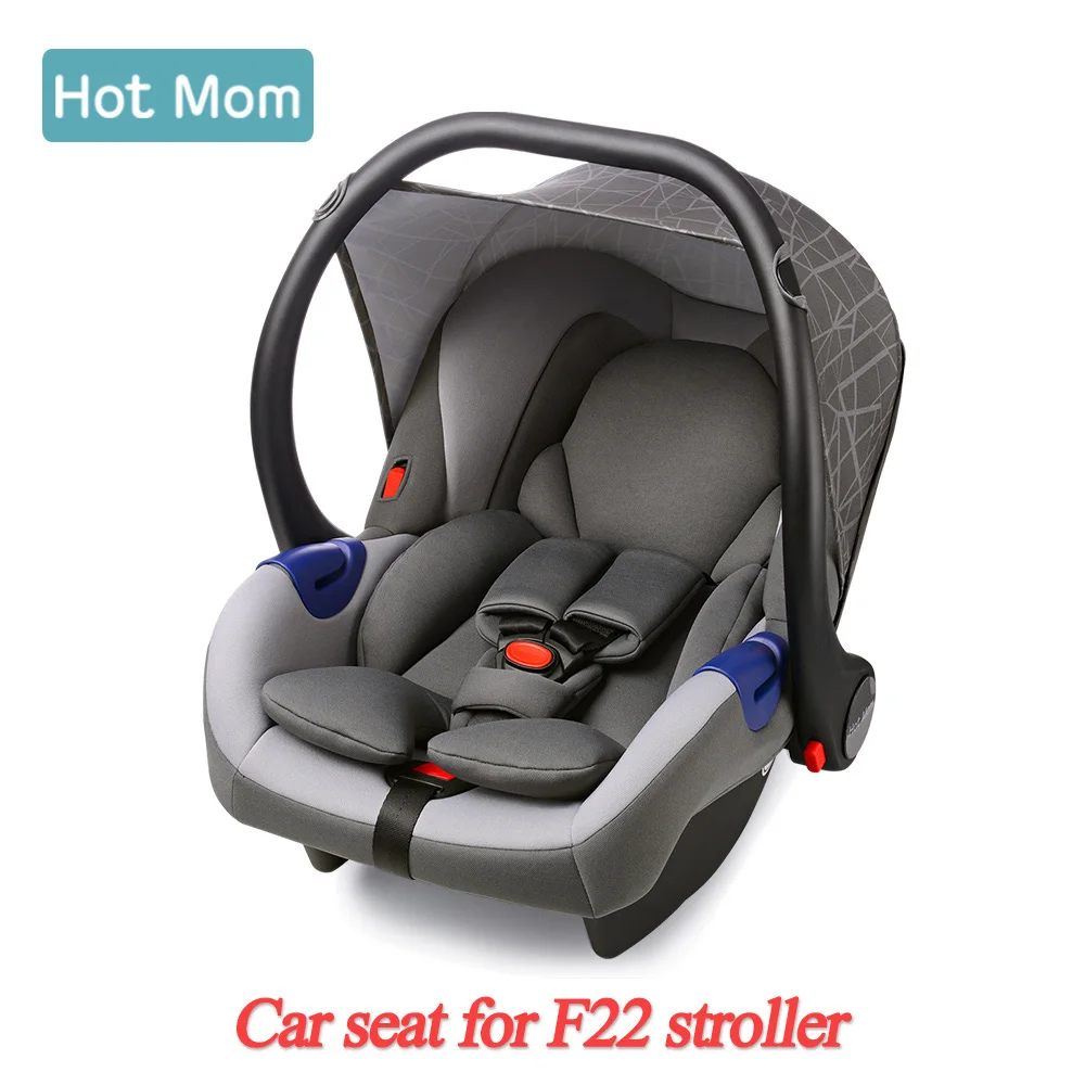 car seat Детская коляска 3 в 1, популярная туристическая система для мам, высокая прогулочная коляска с люлькой в, складная коляска для новорожденных, F22 - Цвет: car seat
