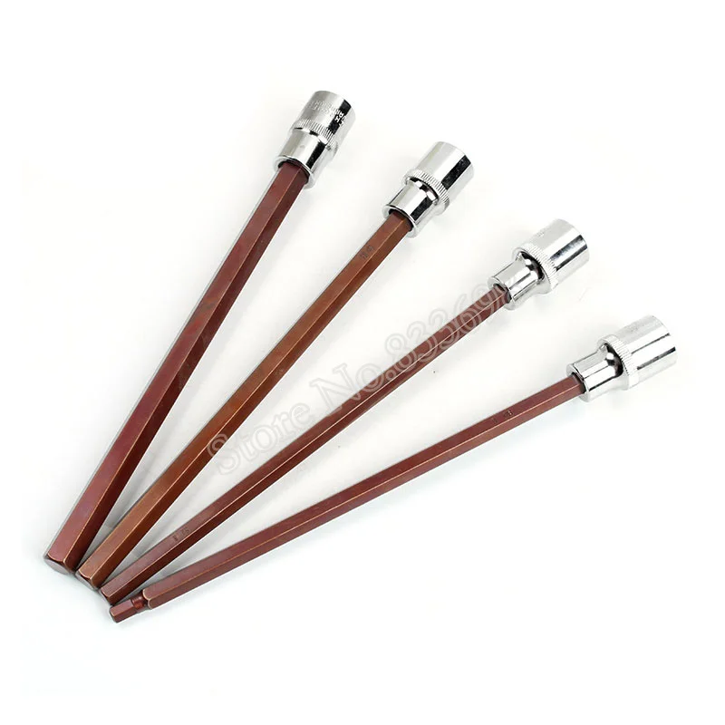 

One Pcs 1/2" Hex Screwdriver Bit H5 H7 H8 H9 H10 H12 H14 230mm Length Allen Socket Wrench Adapter for Bicycle Repair Tools