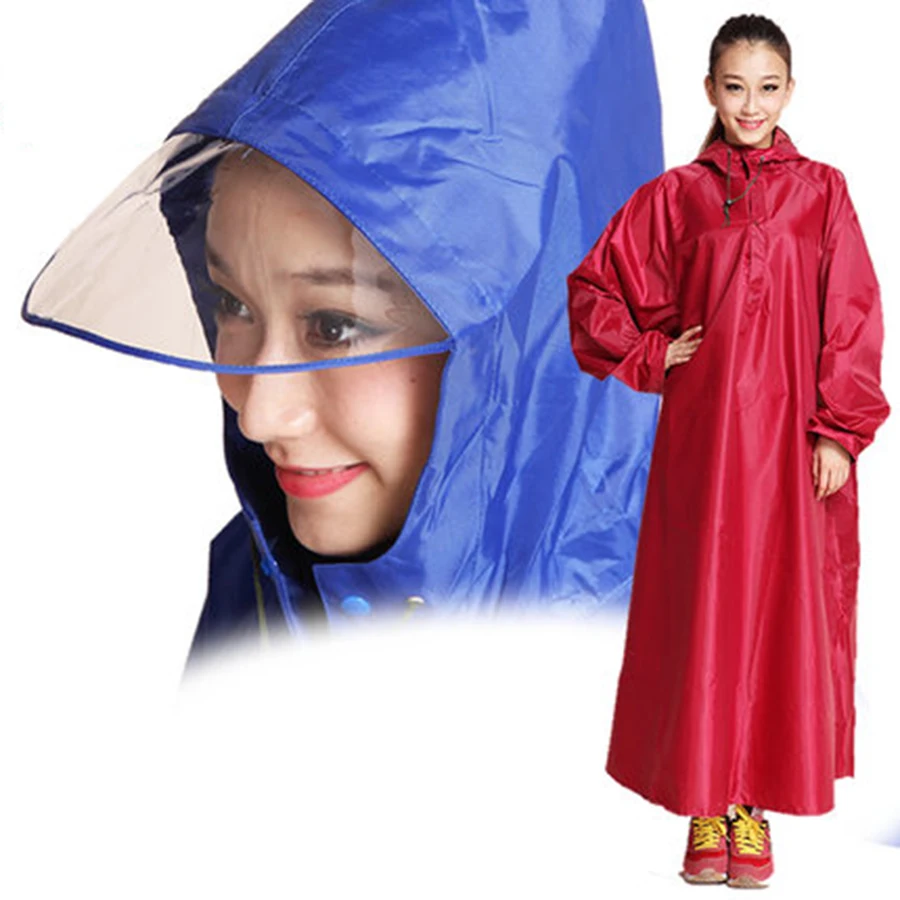 

Adult Long Rain Coat Ladies Long Cover Camping Suit Rain Gear Coat Windbreaker Poncho Cover Capa Chuva Outdoor Rainwear L