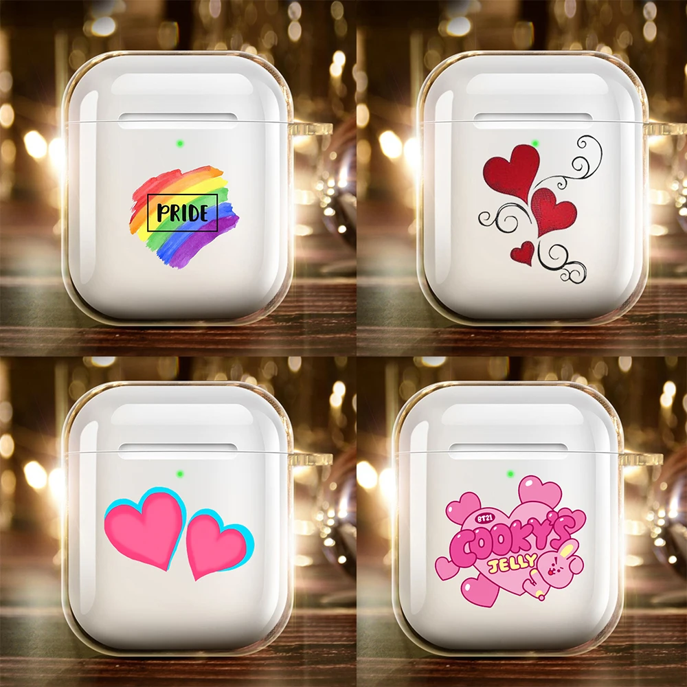 

Silicone cover for Airpods 1/2 Earphone Luxury fashion letter love pattern soft Fundas Airpods Case Air Pods Charging Box Bags