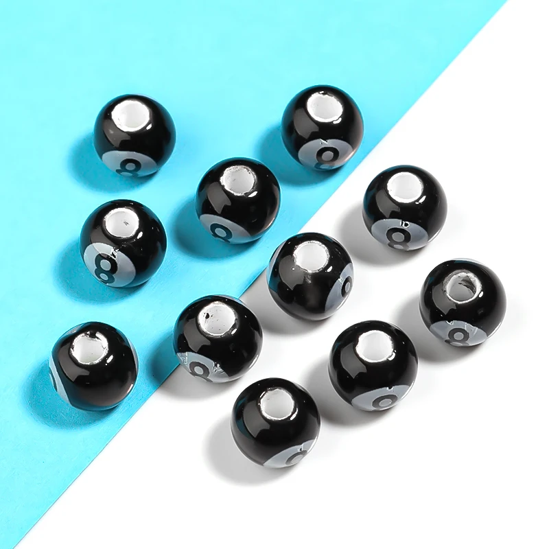 

20Pcs /Lot Number 8 Ceramic Beads 8mm Round Porcelain Charms Spacer Loose beads for Jewelry bracelets making DIY Finding