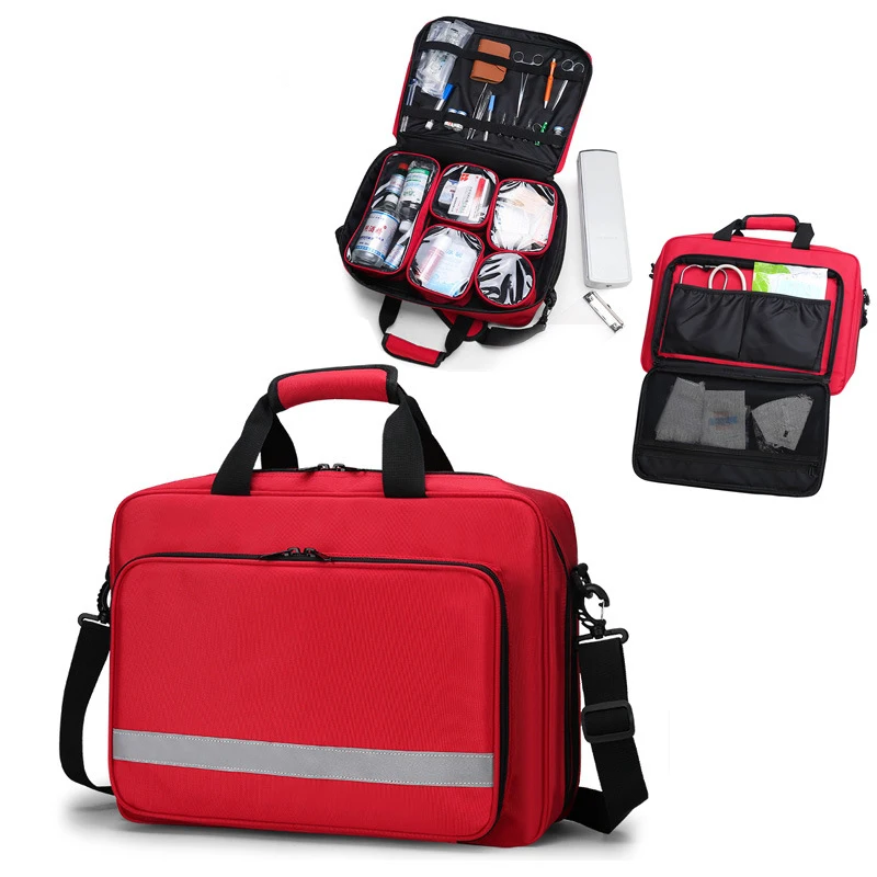 Multifunction Outdoor First Aid Bag Multipockets Lsolation Large Portable Wear-resistant Reflective Zipper Emergency Medical Kit