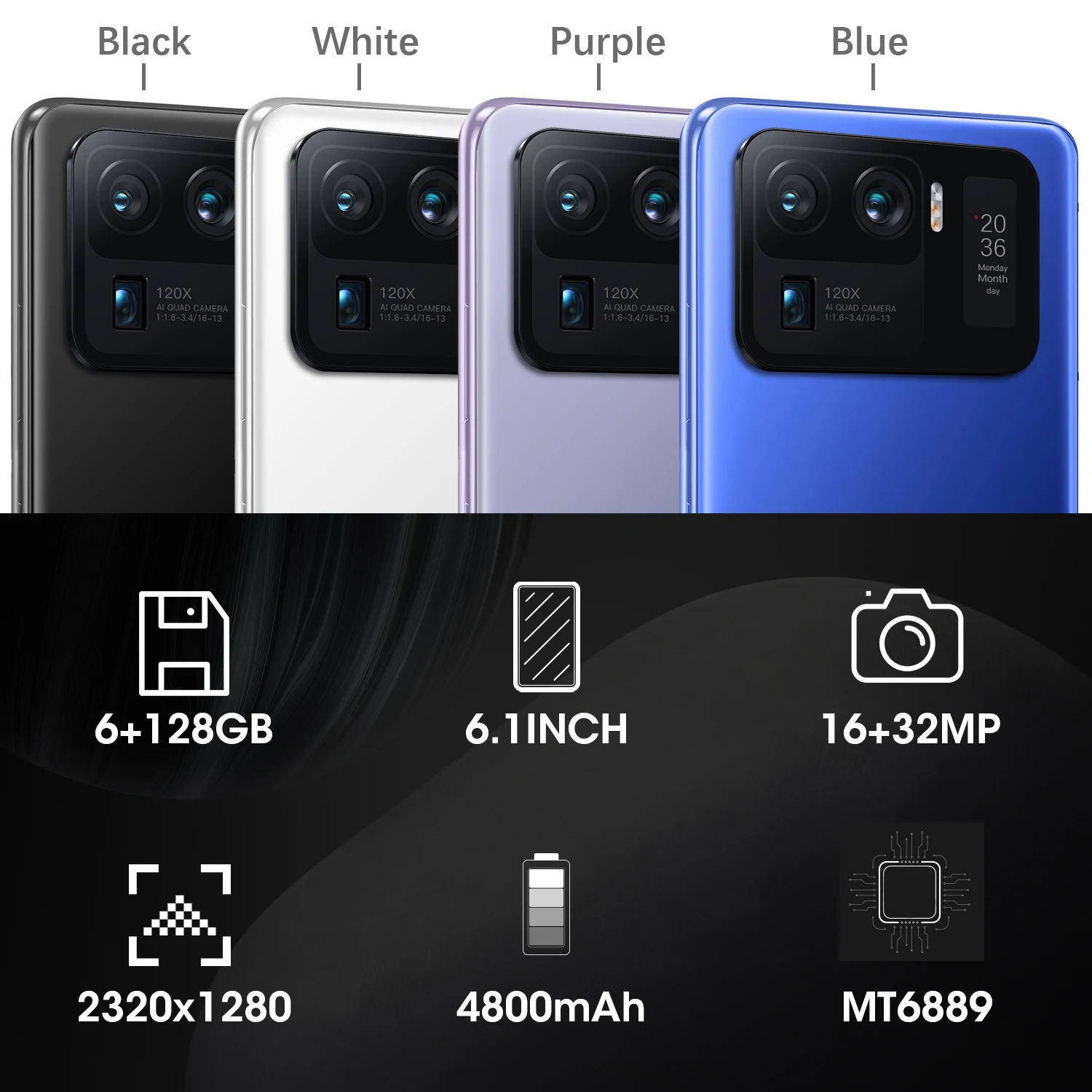 

Xiaomi M11U, 6,1 , 6 + 128 , 4800