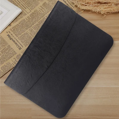 black Тонкий PU кожаный чехол для ноутбука Macbook Air 13 11 12 Pro 13 15 чехол для Xiaomi Mi ноутбука 13,3 15,6 крышка - Цвет: black