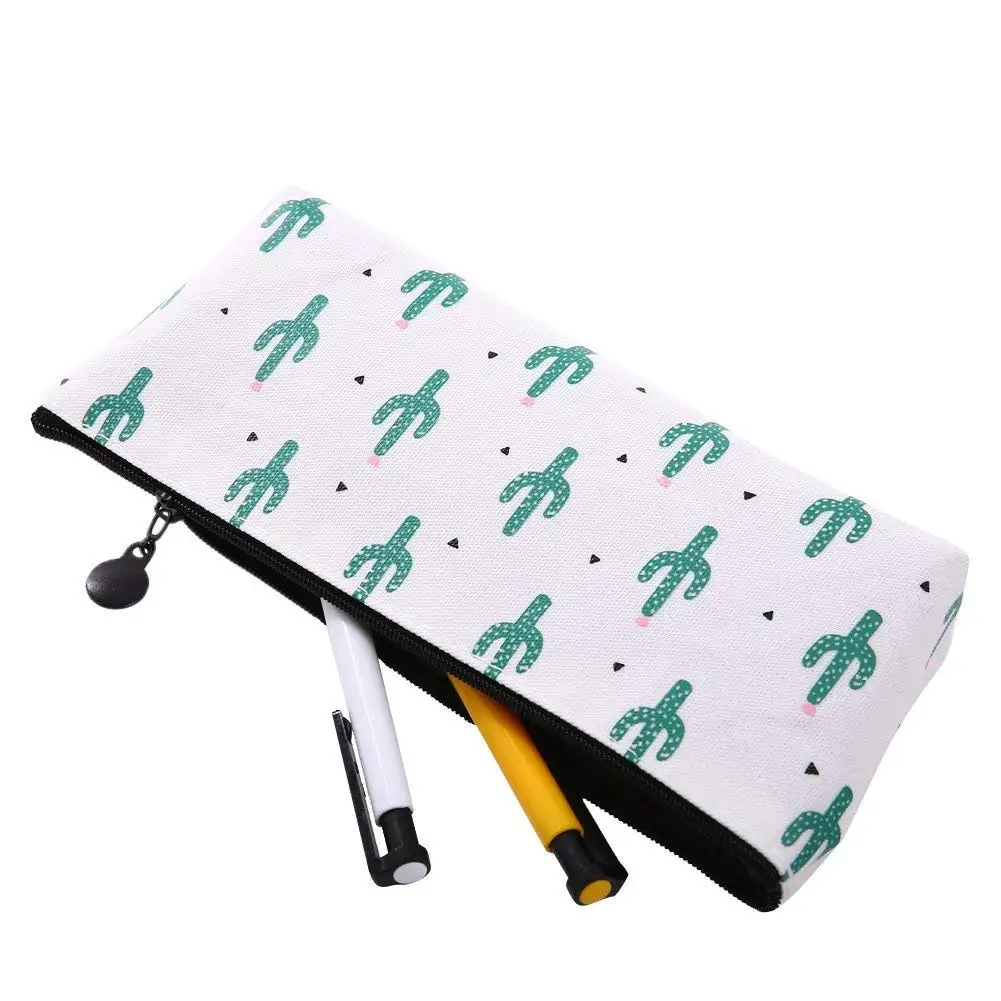 Чехол карандаш кактус милый пасторальный повязку холст коробка макияж сумка