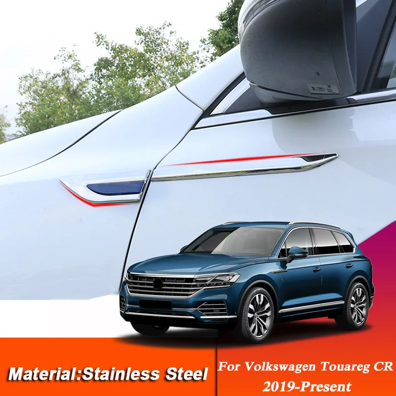 

4pcs Car Styling For Volkswagen Touareg CR 2019-Present Car Side Leaf Plate Decorate Sequin Leaf Board Side Label Sticker