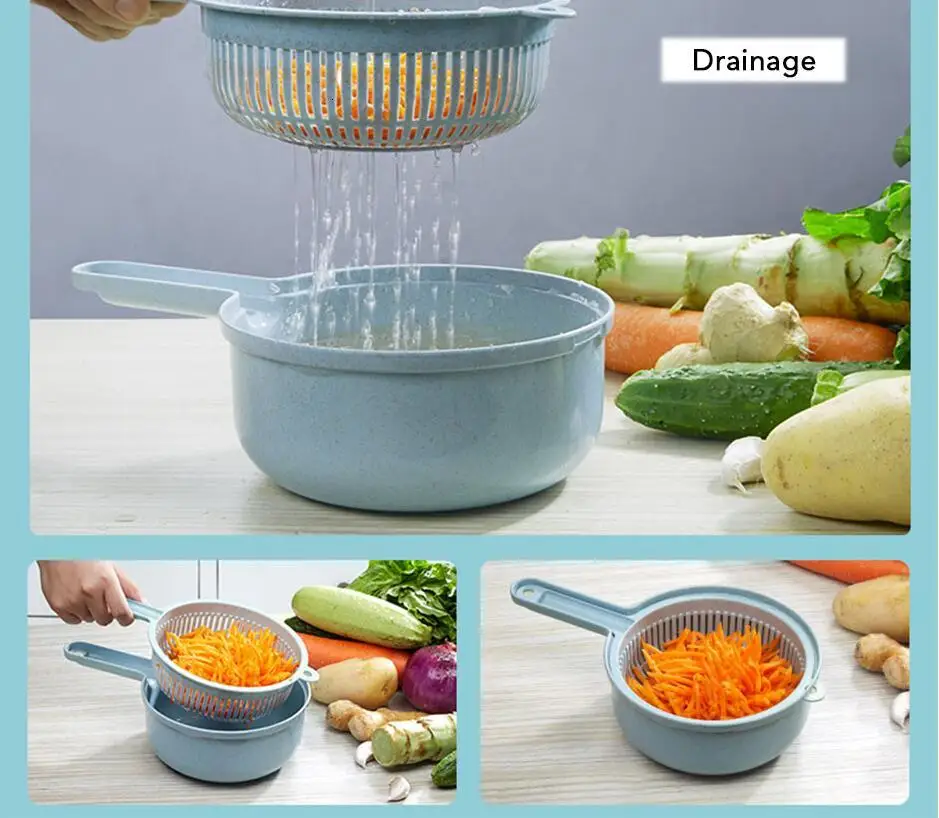 Многофункциональный легкий измельчитель для еды, терка для моркови, картофеля, ручной резак для лука, легкий измельчитель для еды, ножи для резки ломтиками, кухонные гаджеты