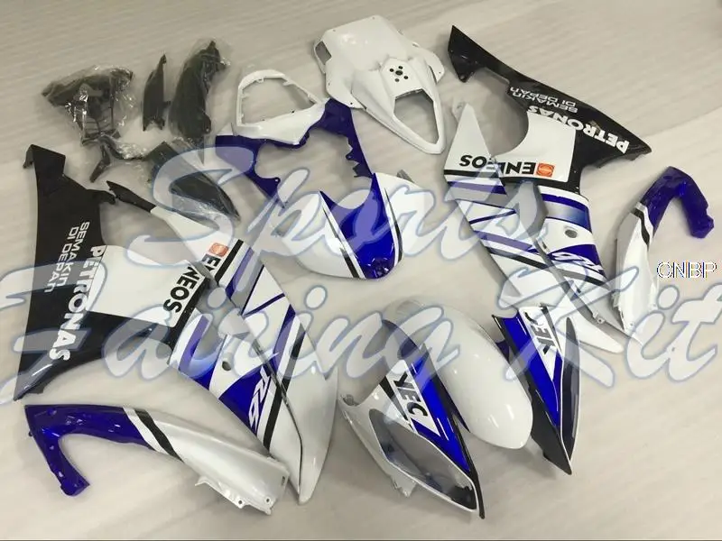 Полностью закрытые комплекты для YZFR6 2008-2015 сине-белый обтекатель мотоцикла YZF600 R6