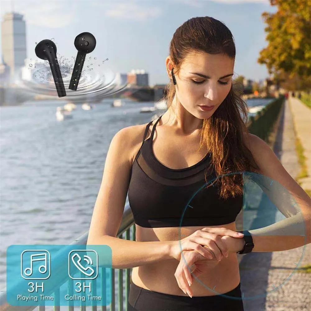TWS беспроводной Bluetooth 5,0 футляр для наушников спортивные сенсорные наушники настоящие HIFI наушники 6D HD стерео наушники с микрофоном PK T5 QS1 GT1