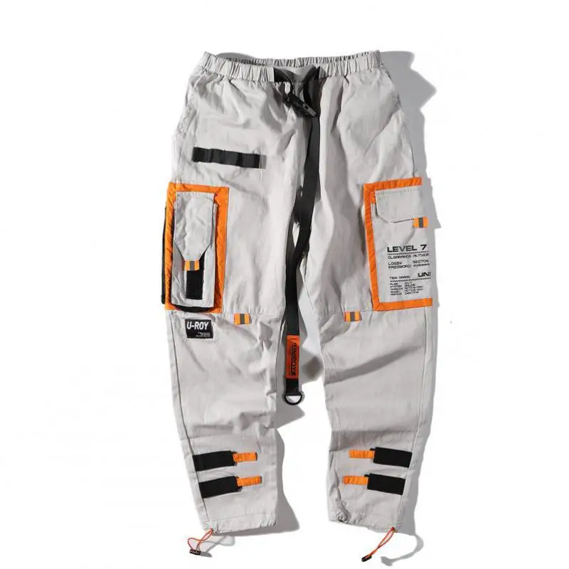 Мужские брюки шаровары с несколькими карманами модные повседневные спортивные в