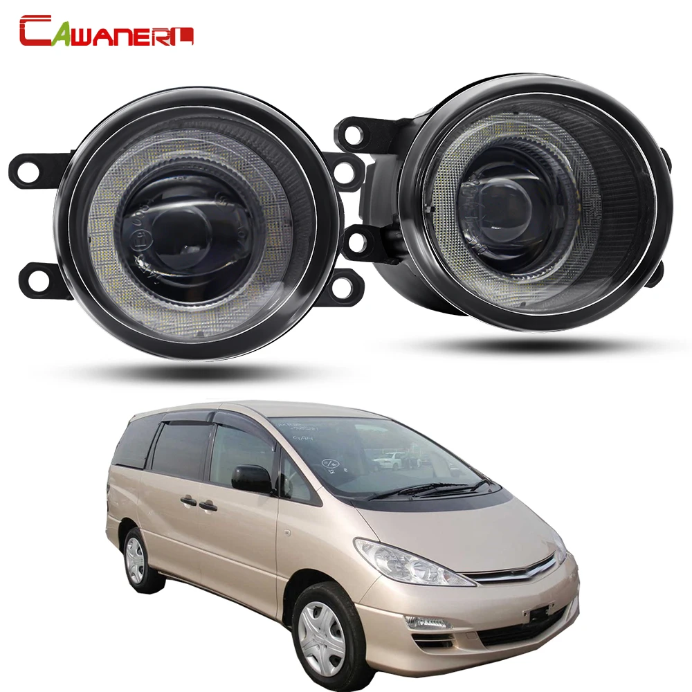 

Car Right + Left Fog Light Assembly For Toyota Estima 2000-2006 LED Angel Eye Fog Daytime Running Lamp DRL 30W H11 12V
