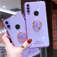 luxury plating ring holder phone case for huawei p40 p30 p20 lite pro p smart plus 2019 honor 20 10 lite 8x 9x silicone cover