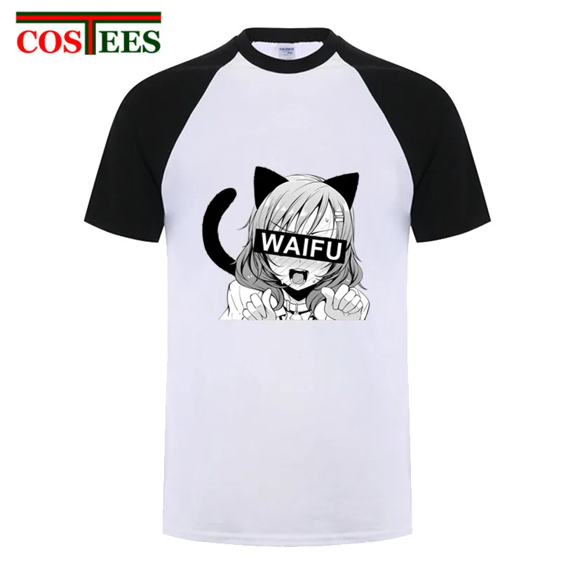Секс аниме Neko Girl Waifu летние модные футболки для мужчин camiseta Футболка с принтом
