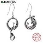 Женские серьги Феникс BALMORA, винтажные серьги-подвески из настоящего серебра 925 пробы с павлином, ювелирные серьги в подарок