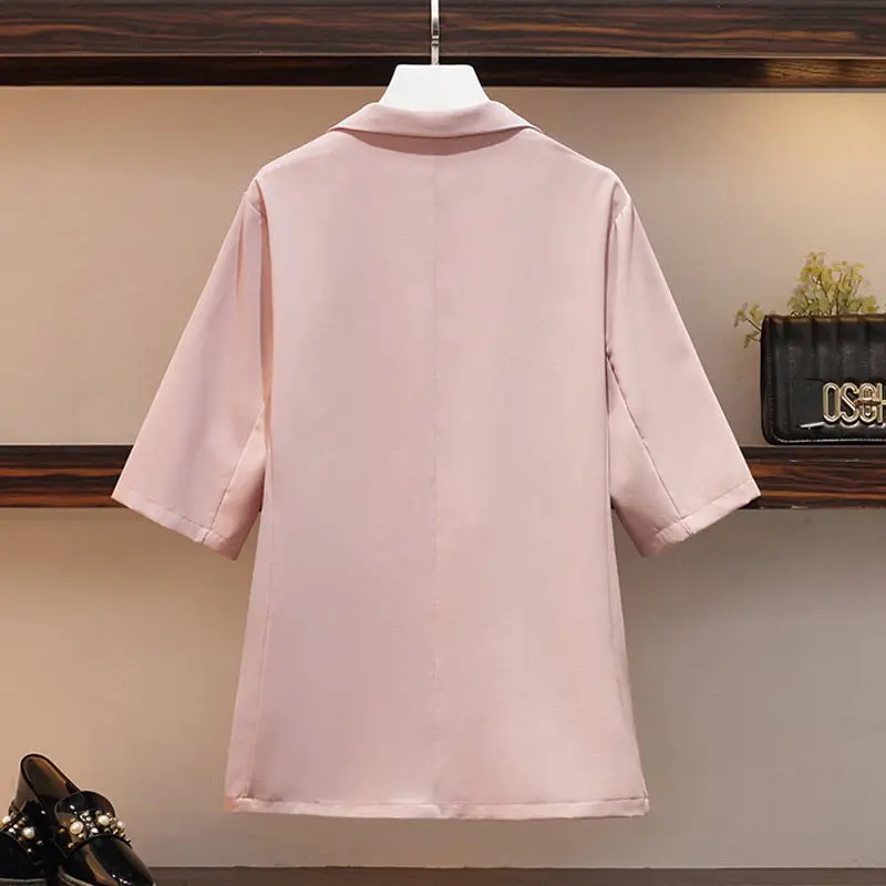 2020 Summer Women Work Style Casual Top +One Button Mid Long Blazer High Waist Loose Shorts Pants Suits 3 Pieces Sets H141 |