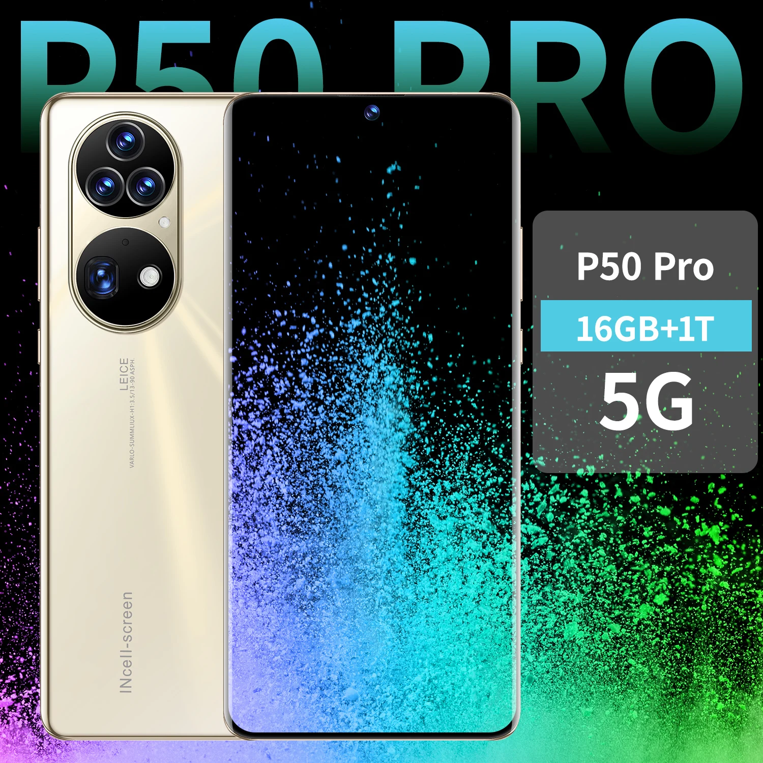 

New Smartphones P50 Pro 5G Qualcomm 888 10 Core 7.3 inch 36+64MP 16+1T 6800mAh Android 12 Dual SIM Mobile phones Global Version