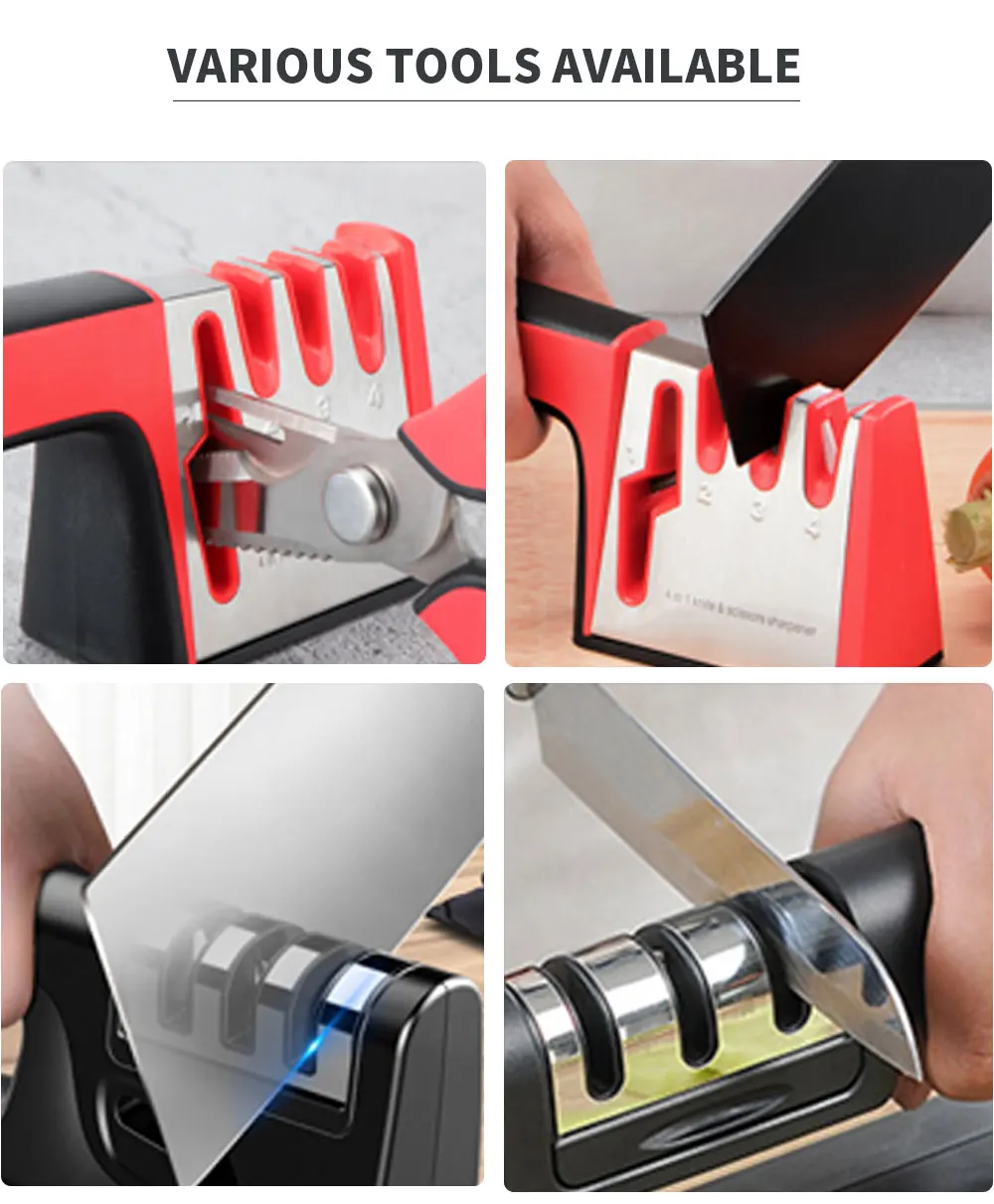 Точилка для ножей 4 в 1 керамические кухонные ножницы инструменты заточки