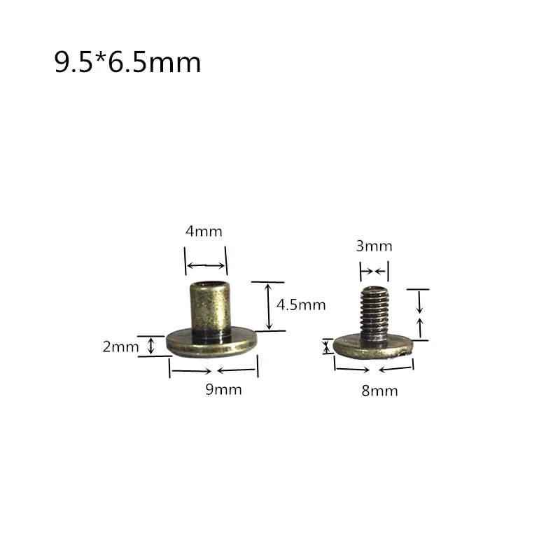 Лидер продаж 30 шт. 5 мм/6 мм/8 мм для багажа кожа металл ремесло твердые винты ногтей