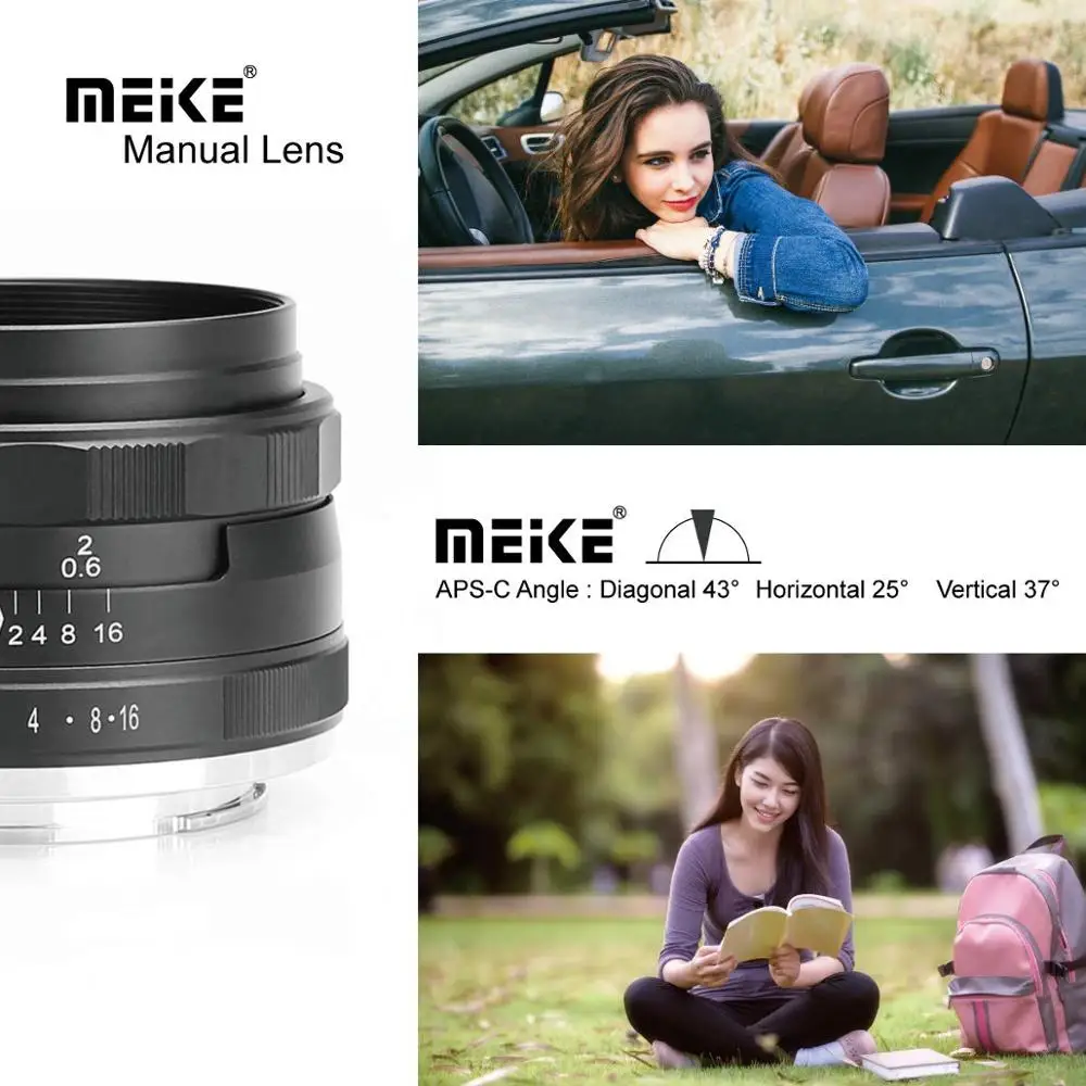 

Meike Mirrorless Camera 35mm F/1.4 Large Aperture Manual Focus APS-C Prime Lens for Canon EFM-Mount EOS M2 M3 For Sony Nikon