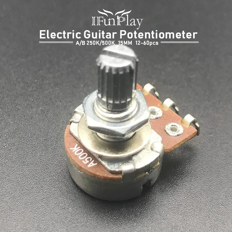 12/60 шт маленький потенциометр для гитары горшки короткие Разделение вал 15 мм
