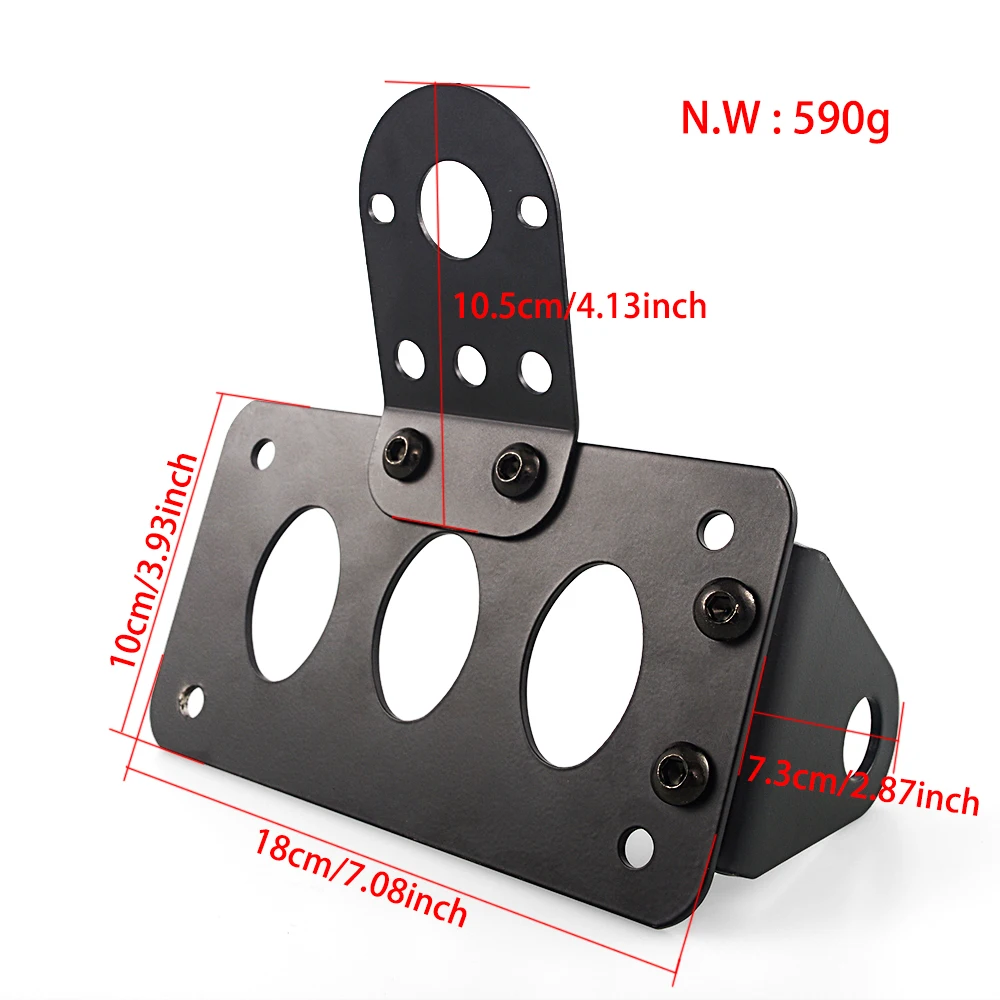 Черный мотоцикл боковое Крепление номерного знака задний фонарь кронштейн для