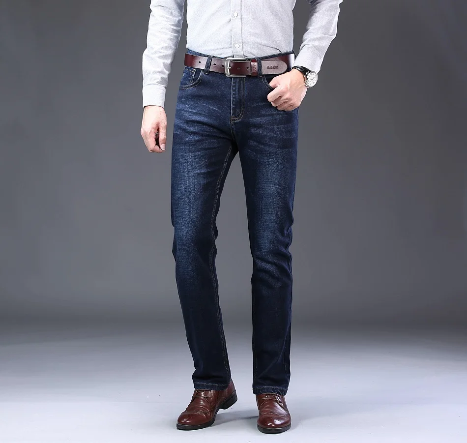 Xuan sheng straight men's jeans stretch blue black casual streetwear thick men's pants original business comfortable jeans