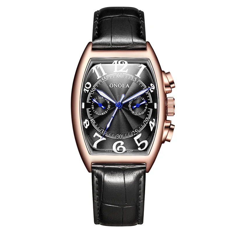 rose gold Классический дизайн, автоматические мужские часы, Tourbillon, механические часы со скелетом, мужские, с защитой от ветра, водонепроницаемые, кожаные, Relogio Masculino - Цвет: rose gold