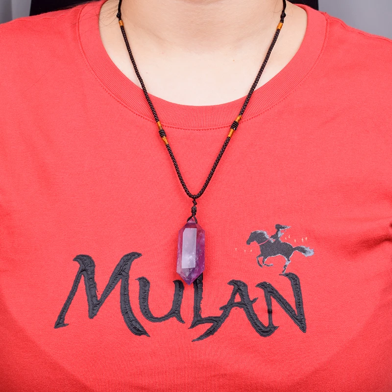 Подвески и ожерелья с лицевым покрытием из натурального аметиста женские модные