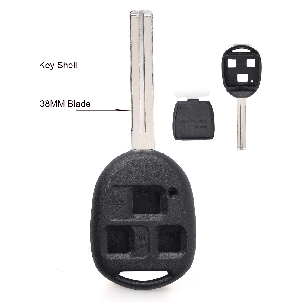 

KEYECU 10 шт. дистанционного ключа оболочки 2 кнопки/3 кнопки Замена для Toyota TOY48/TOY40/TOY41/TOY43 лезвие
