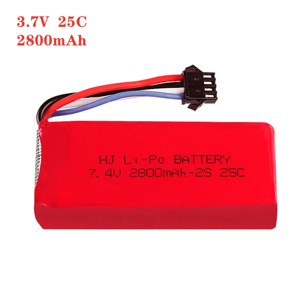 2S 7,4 V 2800mAh 25C Литий-полимерная батарея SM-4P Plug для Udi UDI902 UDI002 HQ961 HQ96 RC Boat, запасные части, аккумулятор
