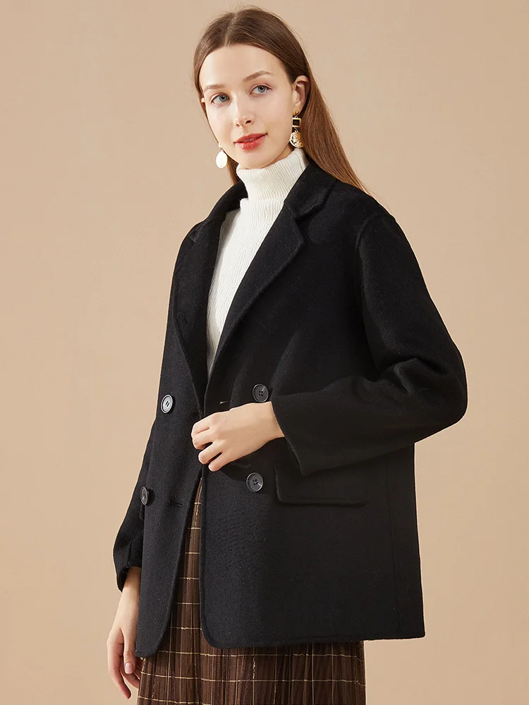 

double-sided wool medium and long small coat 2021 winter wool suit coat new women's windbreaker