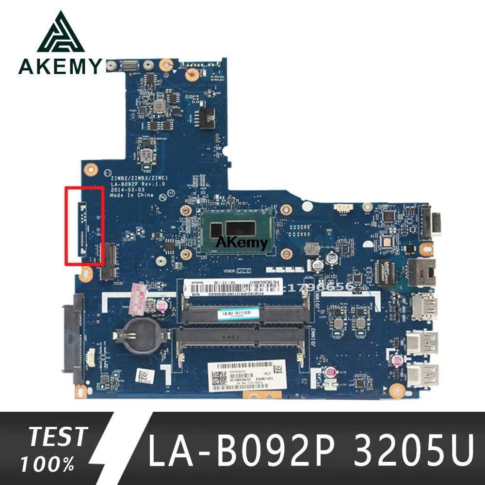 ZIWB2/ZIWB3/ZIWE1 LA-B092P Rev: 3 0 материнская плата для ноутбука For Lenovo B50-80 (для процессора intel