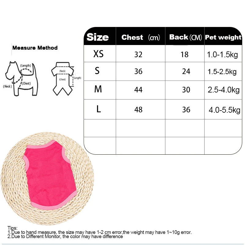 

Pet Clothes For Dogs Cat Solid Color Cotton Vest Dog Sweather Coat Puppy Costume Cat Summer Clothing Pets Outfits for Small Pets